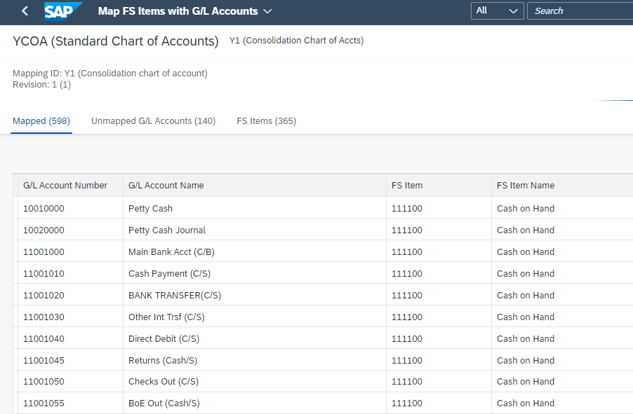 Image 3 - Map FS Items with GL accounts
