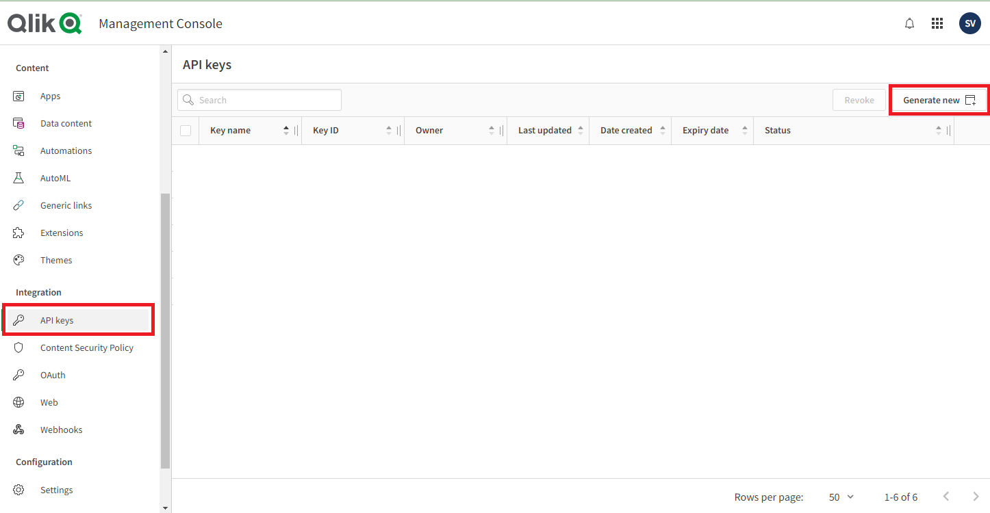 Picture 8b - Qlik Sense Tenant API Key
