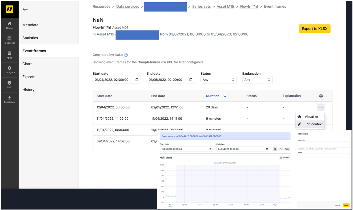 Adding context to an event frame
