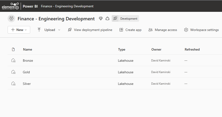 Power BI Finance - Engineering Development