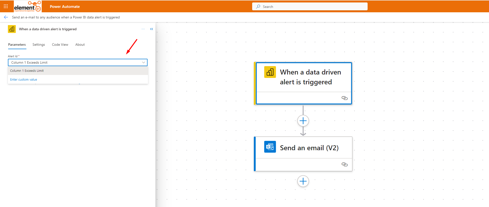Power BI Alert Setup Power Automate