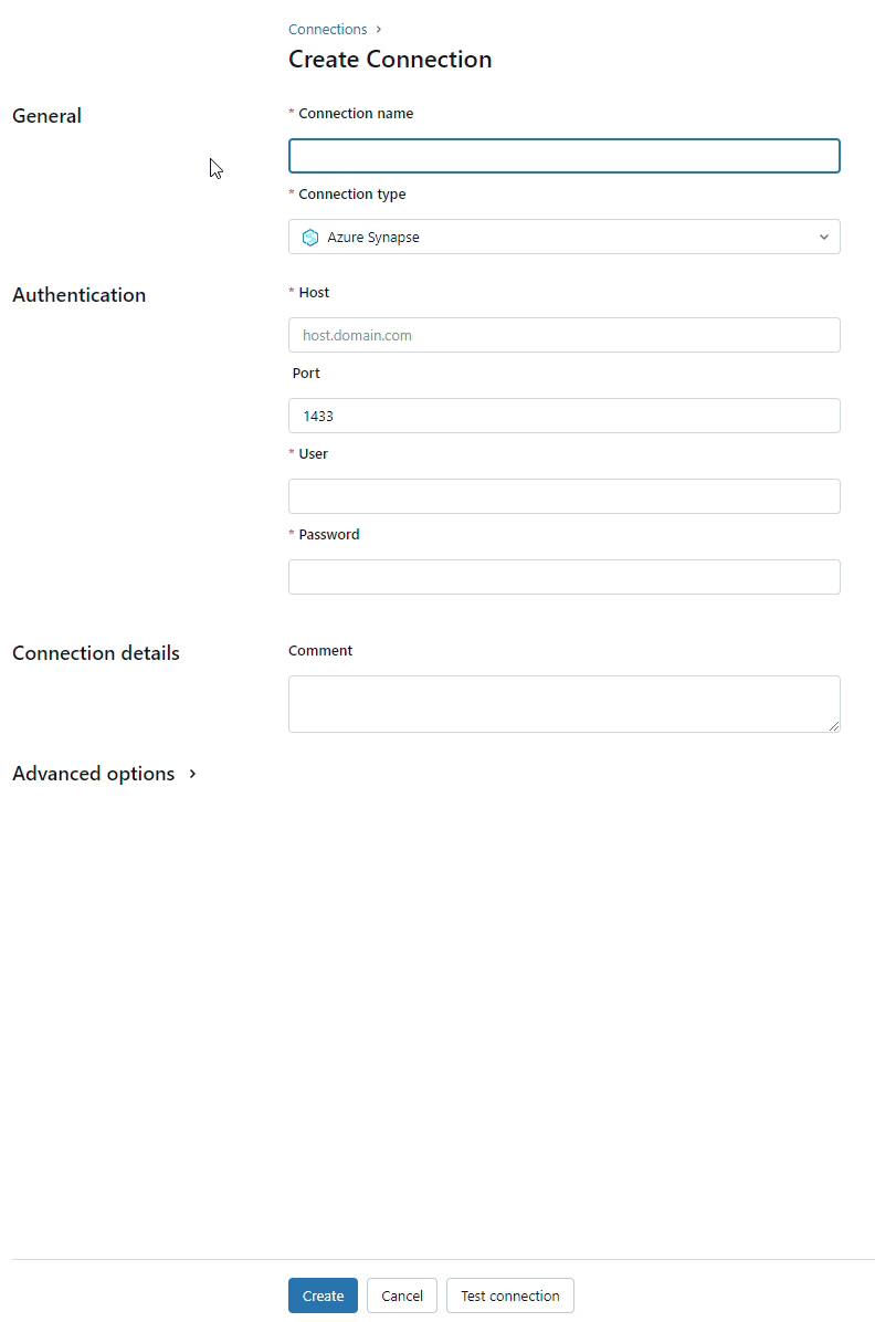 create a foreign connection