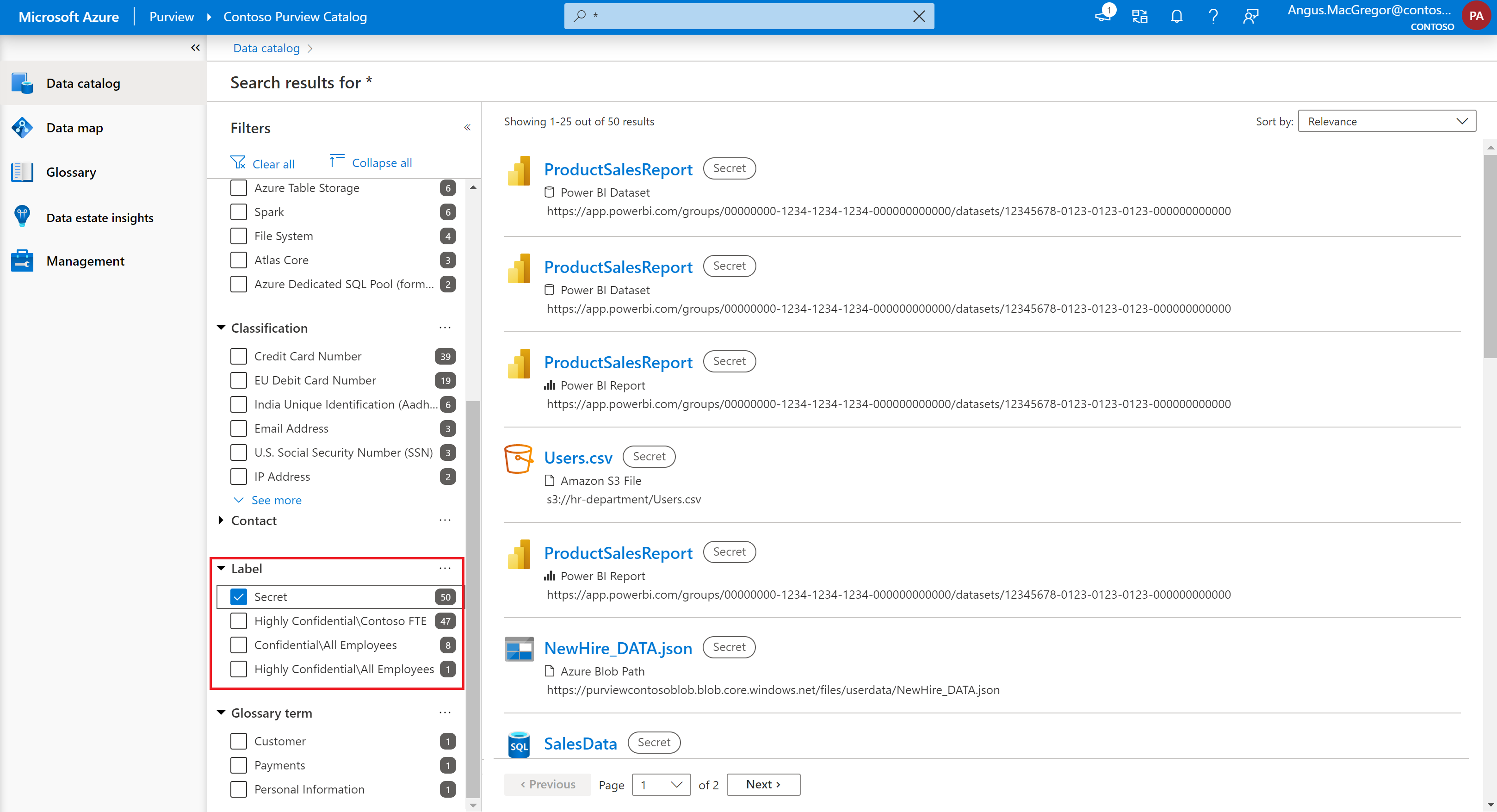 Microsoft Data Governance and Security Labels