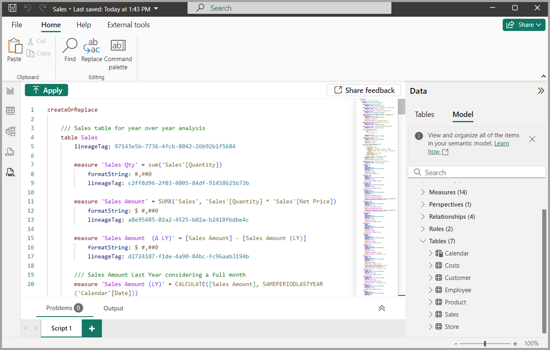 TMDL Scripting Experience (Preview) screenshot