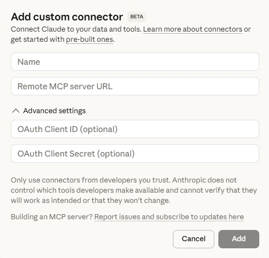 Screenshot 3: Customer connector in Claude