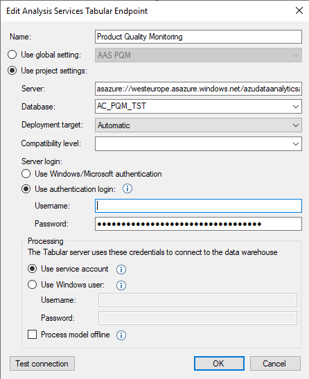 Edit Analysis Services Tabular Endpoint