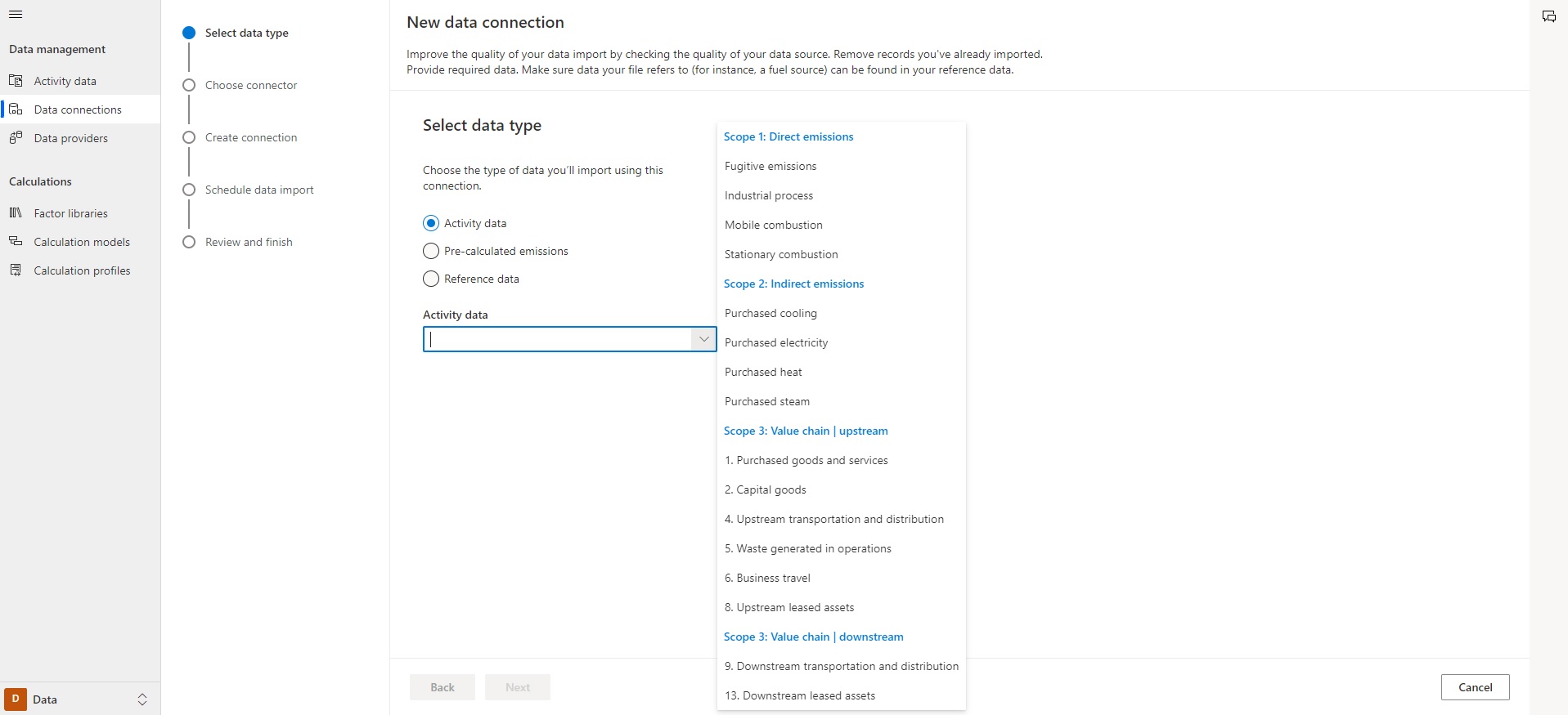 Microsoft Sustainability Manager - external data connection