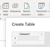 Power BI - Figure 4: Create a Table
