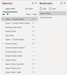 Power BI - Figure 7: Bookmarks
