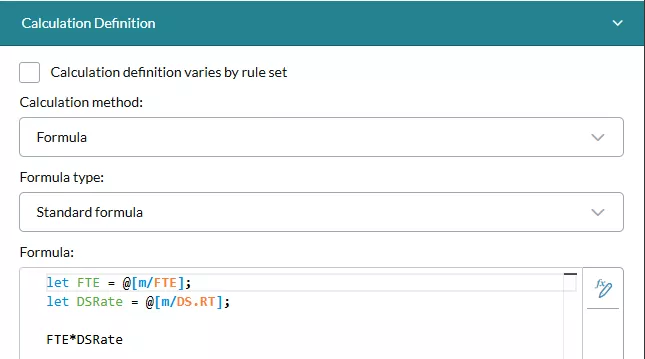 Prophix Example of ProCalc Formula